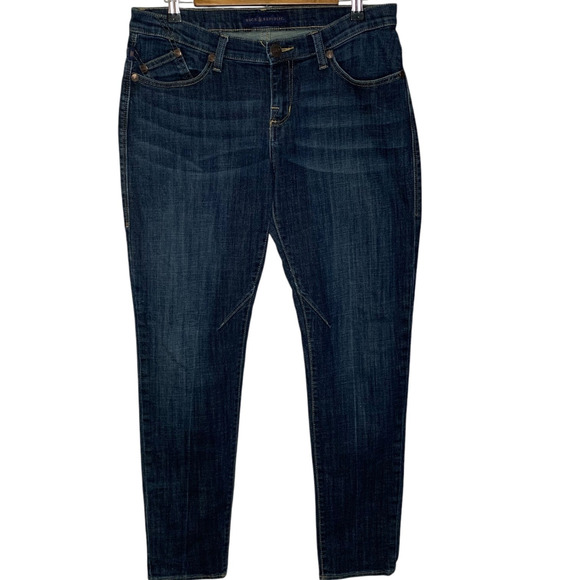 Rock & Republic Jeans Women Size 8 Emo Skinny Straight Embossed Mid-Rise Stretch - Picture 1 of 9